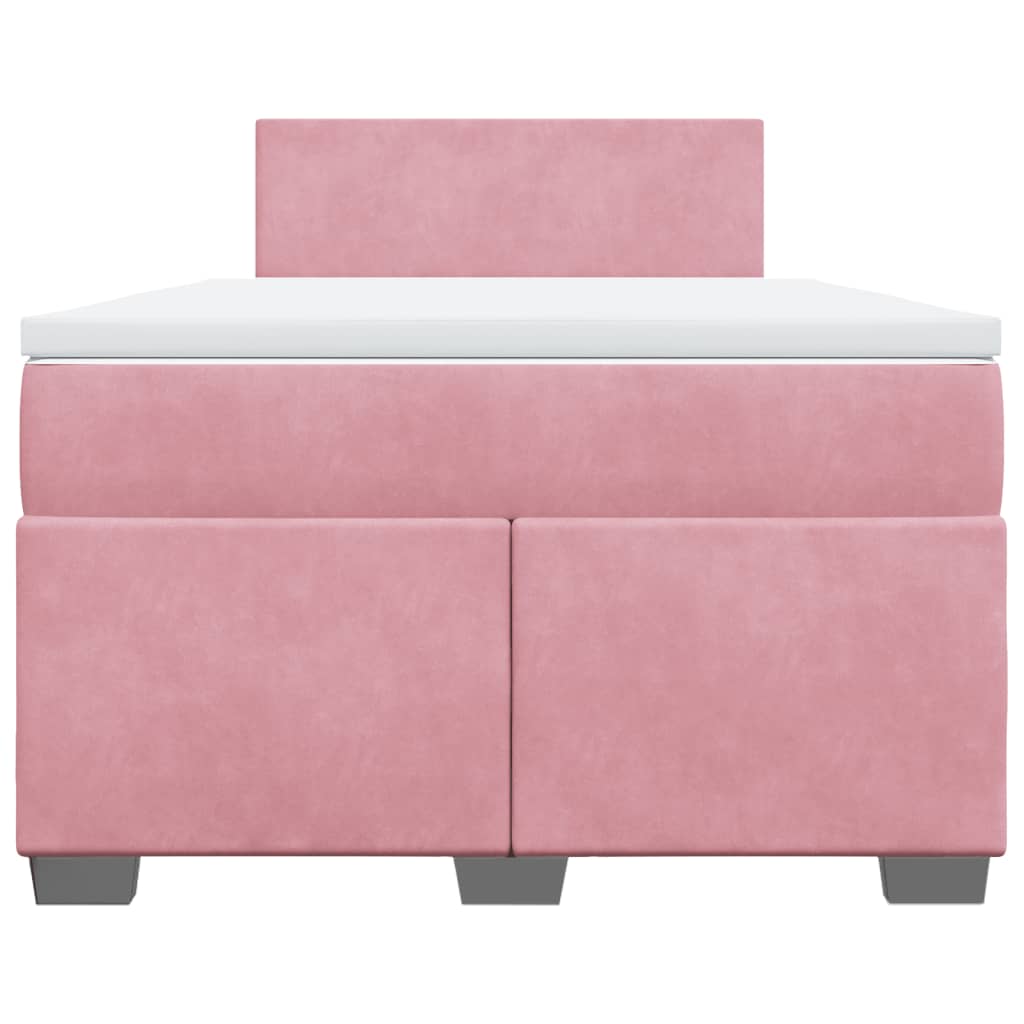 Cama boxspring com colchão 120x190 cm veludo rosa