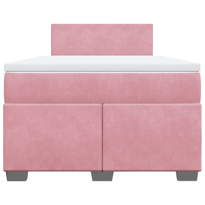 Cama boxspring com colchão 120x190 cm veludo rosa