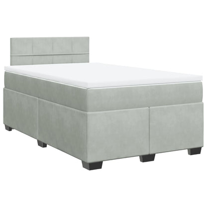 Cama boxspring com colchão 120x190 cm veludo cinzento-claro