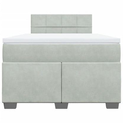 Cama boxspring com colchão 120x190 cm veludo cinzento-claro