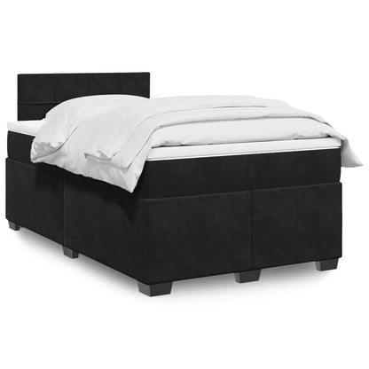 Cama boxspring com colchão 120x190 cm veludo preto