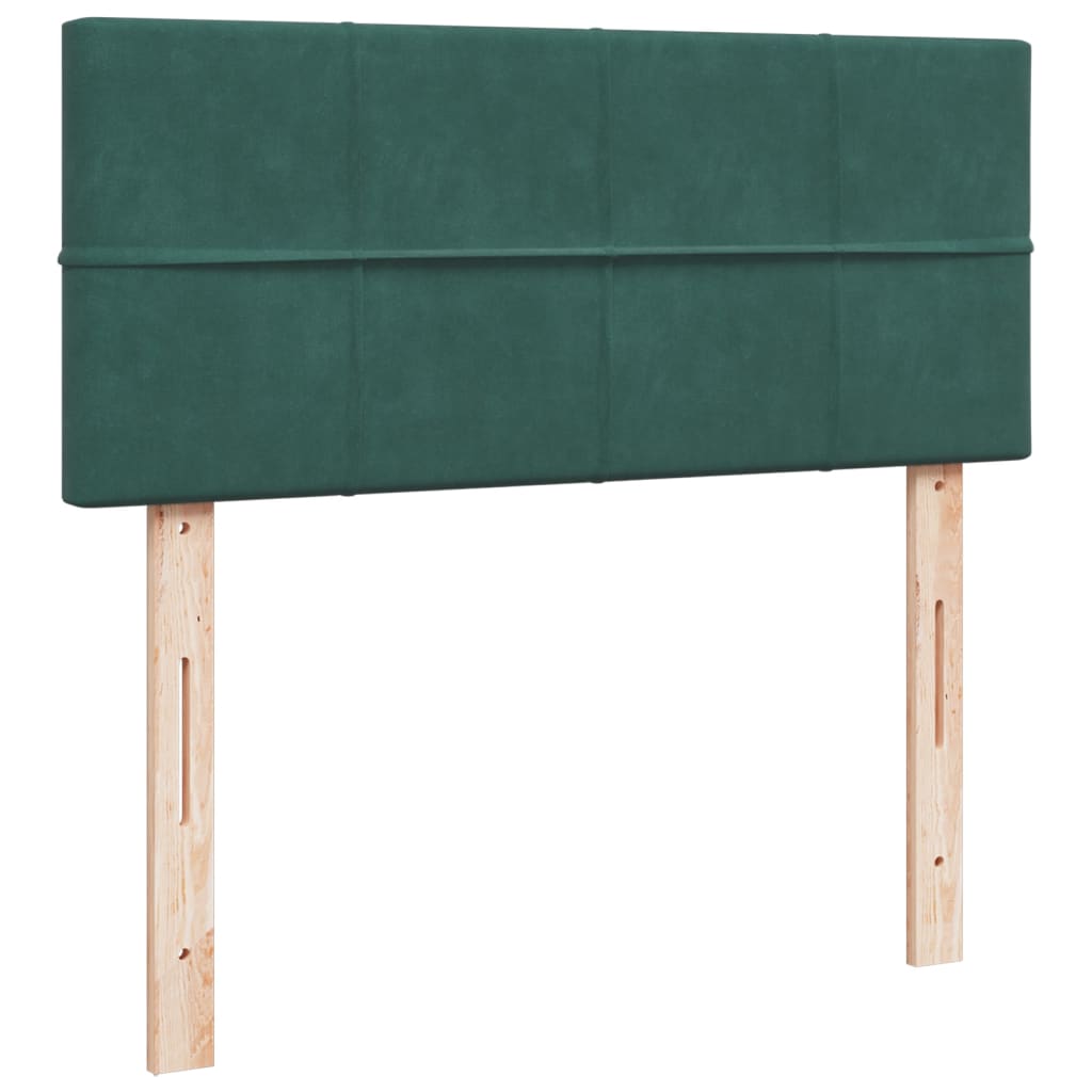 Cama boxspring com colchão 120x190 cm veludo verde-escuro