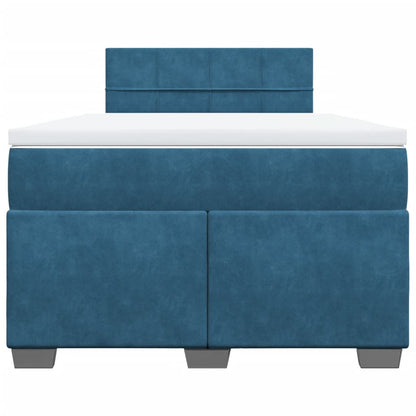 Cama boxspring com colchão 120x190 cm veludo azul