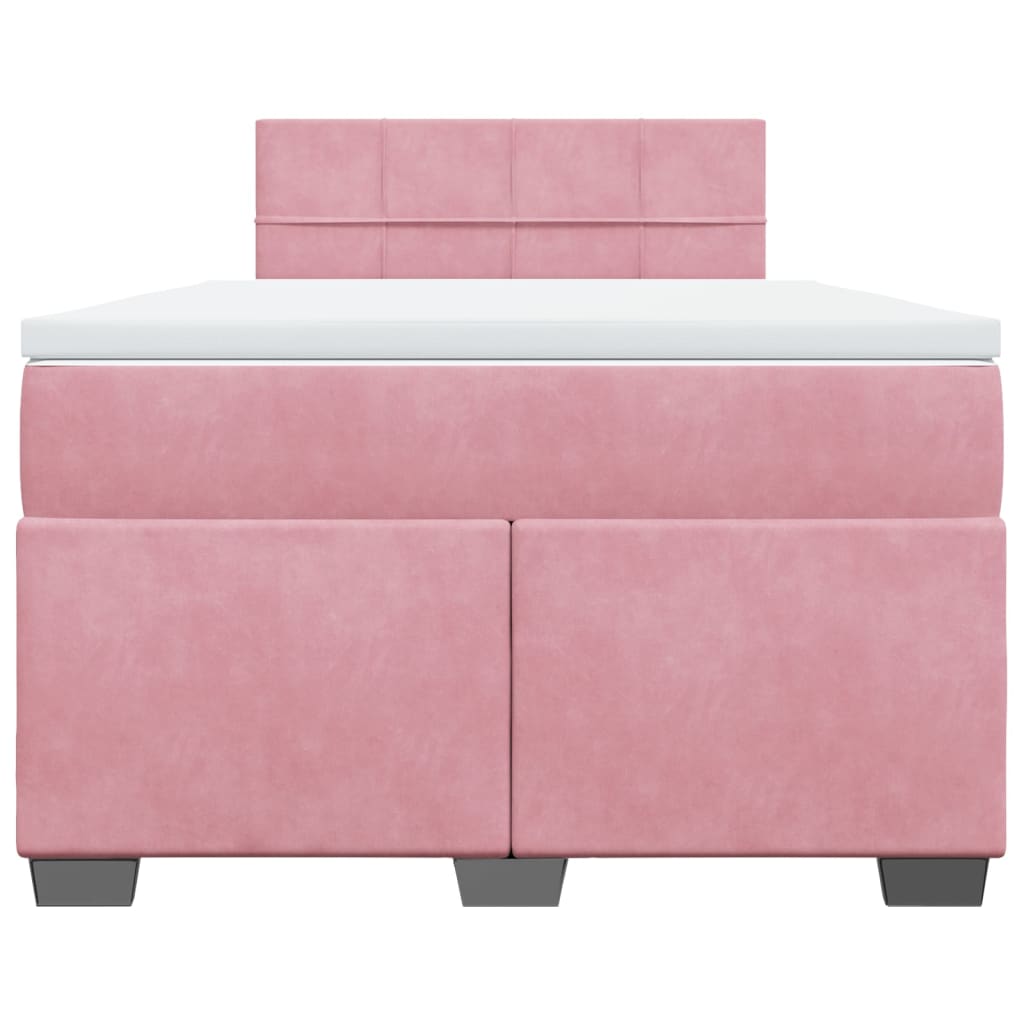 Cama boxspring com colchão 120x190 cm veludo rosa