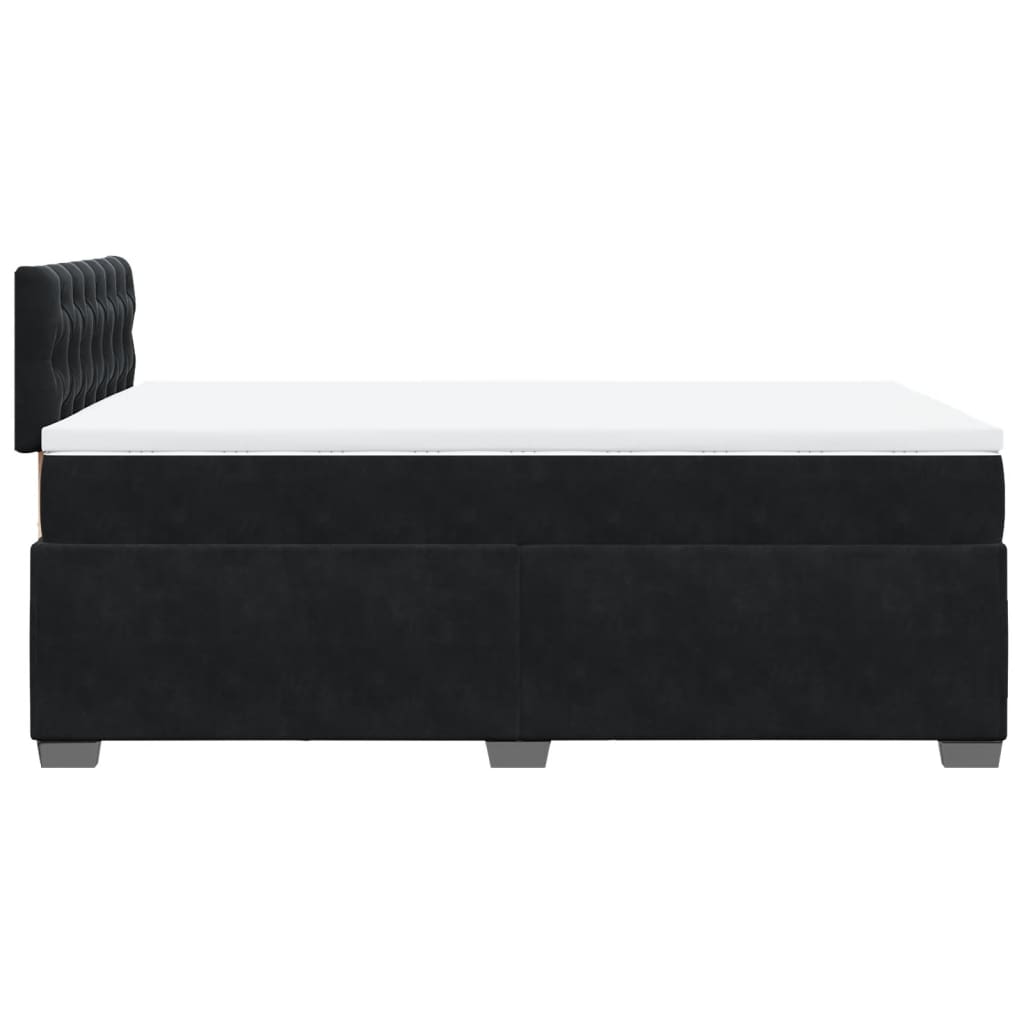 Cama boxspring com colchão 120x190 cm veludo preto