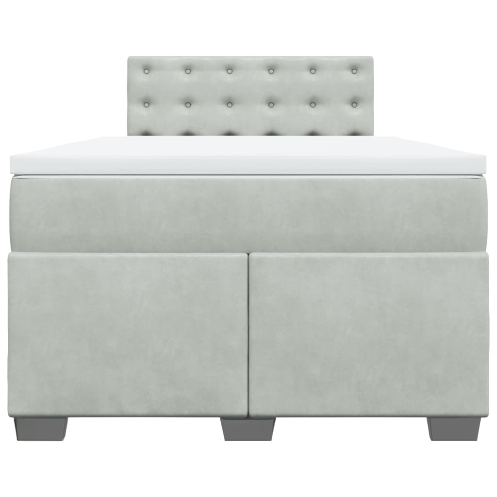 Cama boxspring com colchão 120x190 cm veludo cinzento-claro