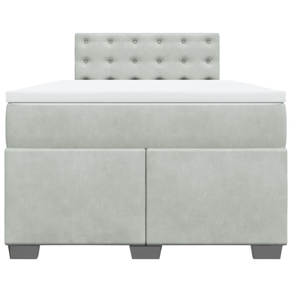 Cama boxspring com colchão 120x190 cm veludo cinzento-claro