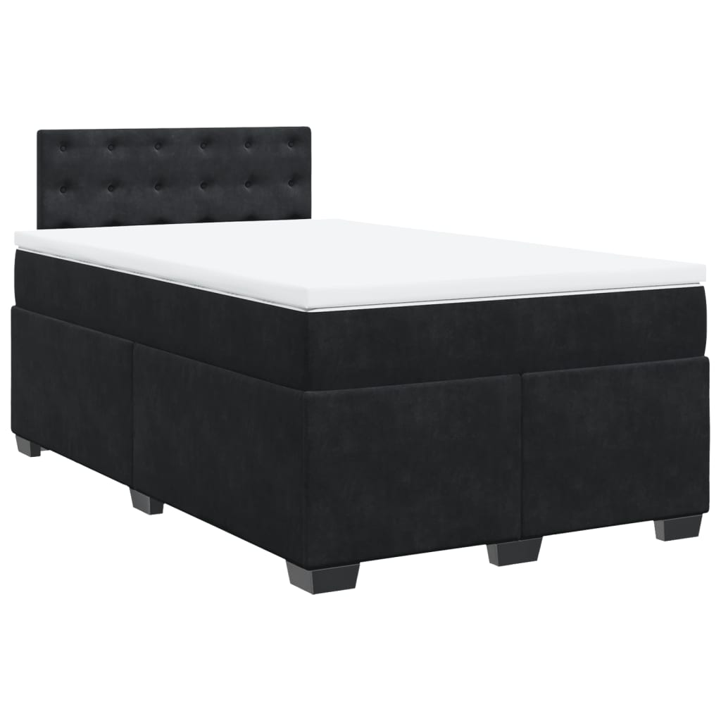 Cama boxspring com colchão 120x190 cm veludo preto