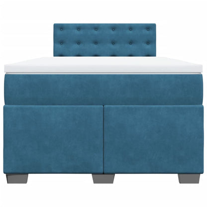 Cama boxspring com colchão 120x190 cm veludo azul