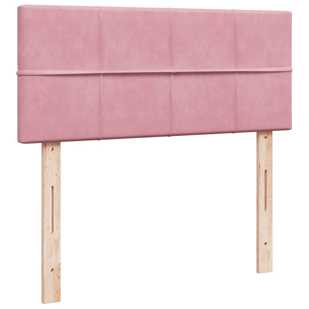 Cama boxspring com colchão 120x200 cm veludo rosa