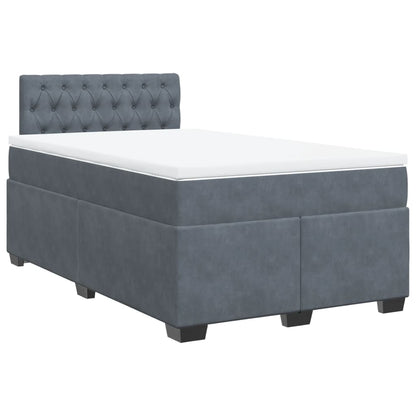 Cama boxspring com colchão 120x200 cm veludo cinzento-escuro