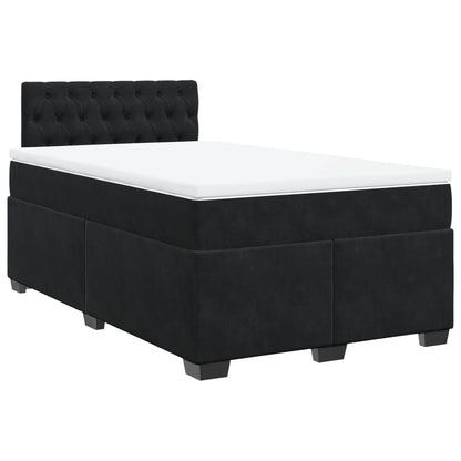 Cama boxspring com colchão 120x200 cm veludo preto