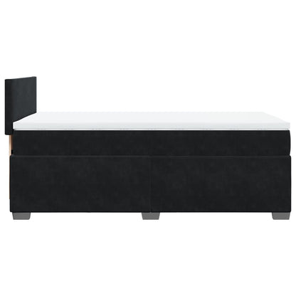 Cama box spring com colchão solteiro veludo preto