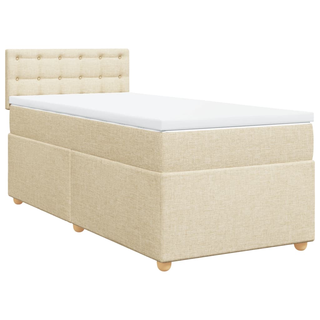 Cama com molas/colchão 90x190 cm tecido cor creme