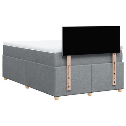 Cama boxspring com colchão 120x190 cm tecido cinzento-claro