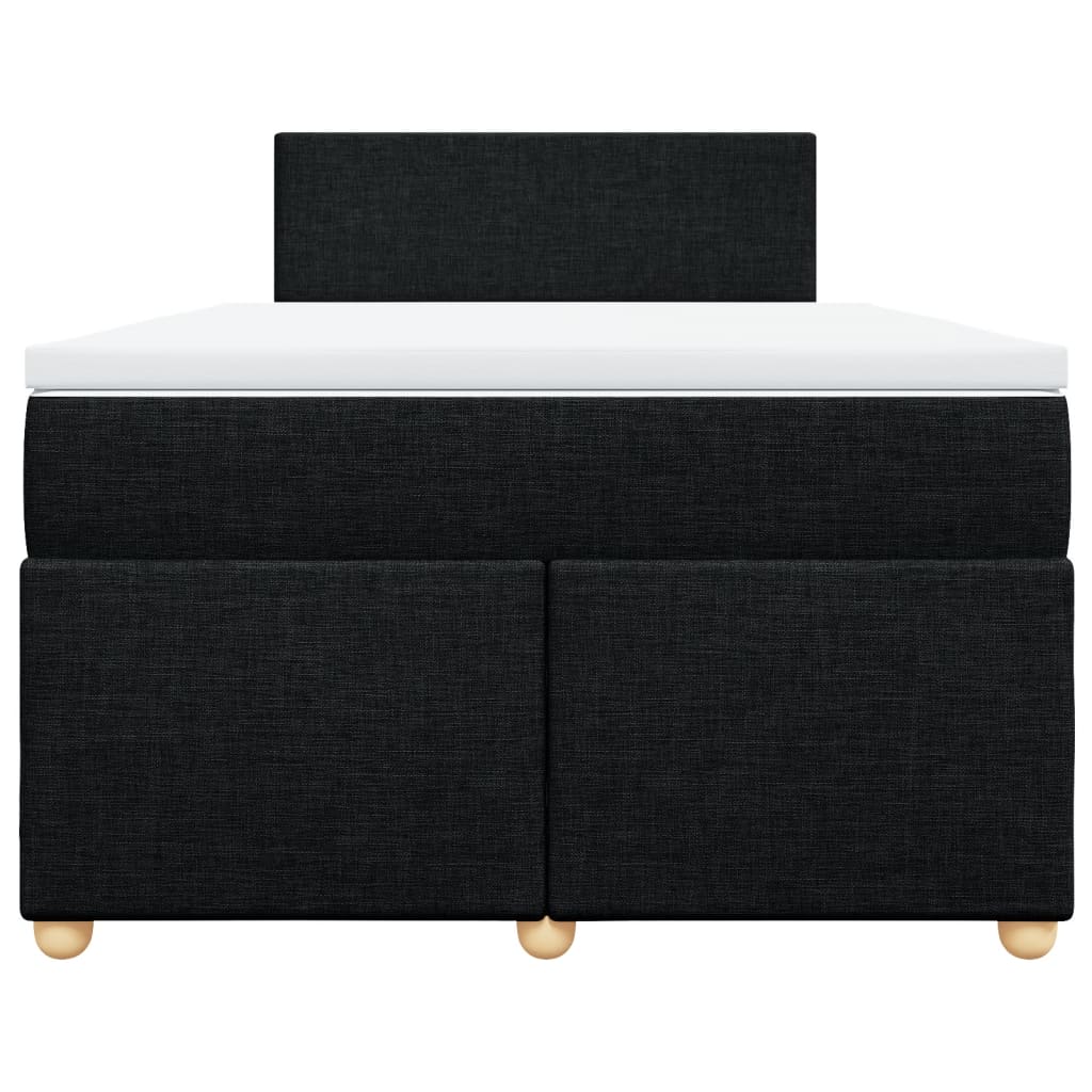 Cama boxspring com colchão 120x190 cm tecido preto