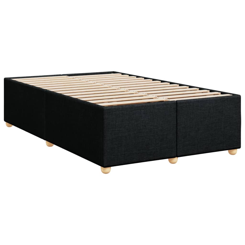 Cama boxspring com colchão 120x190 cm tecido preto