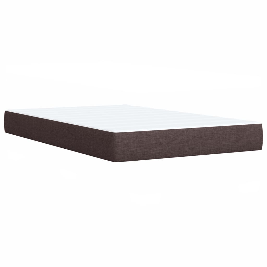 Cama boxspring com colchão 120x190 cm tecido castanho-escuro