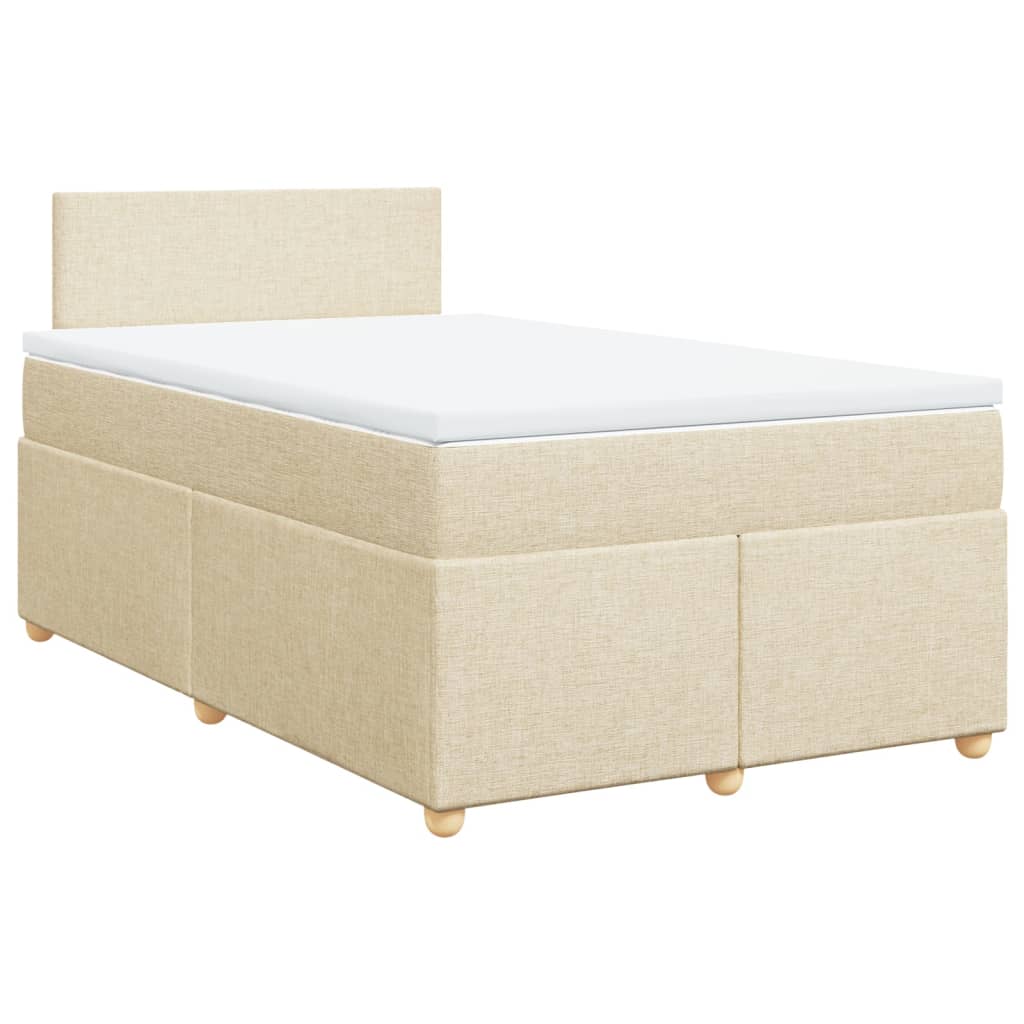 Cama boxspring com colchão 120x190 cm tecido cor creme