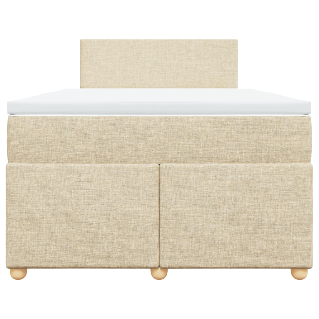 Cama boxspring com colchão 120x190 cm tecido cor creme