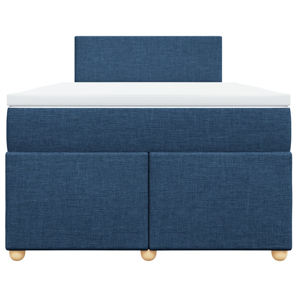 Cama boxspring com colchão 120x190 cm tecido azul