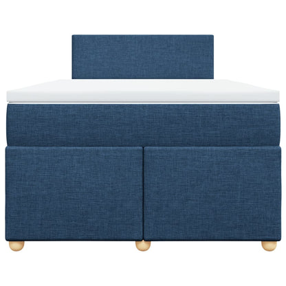 Cama boxspring com colchão 120x190 cm tecido azul