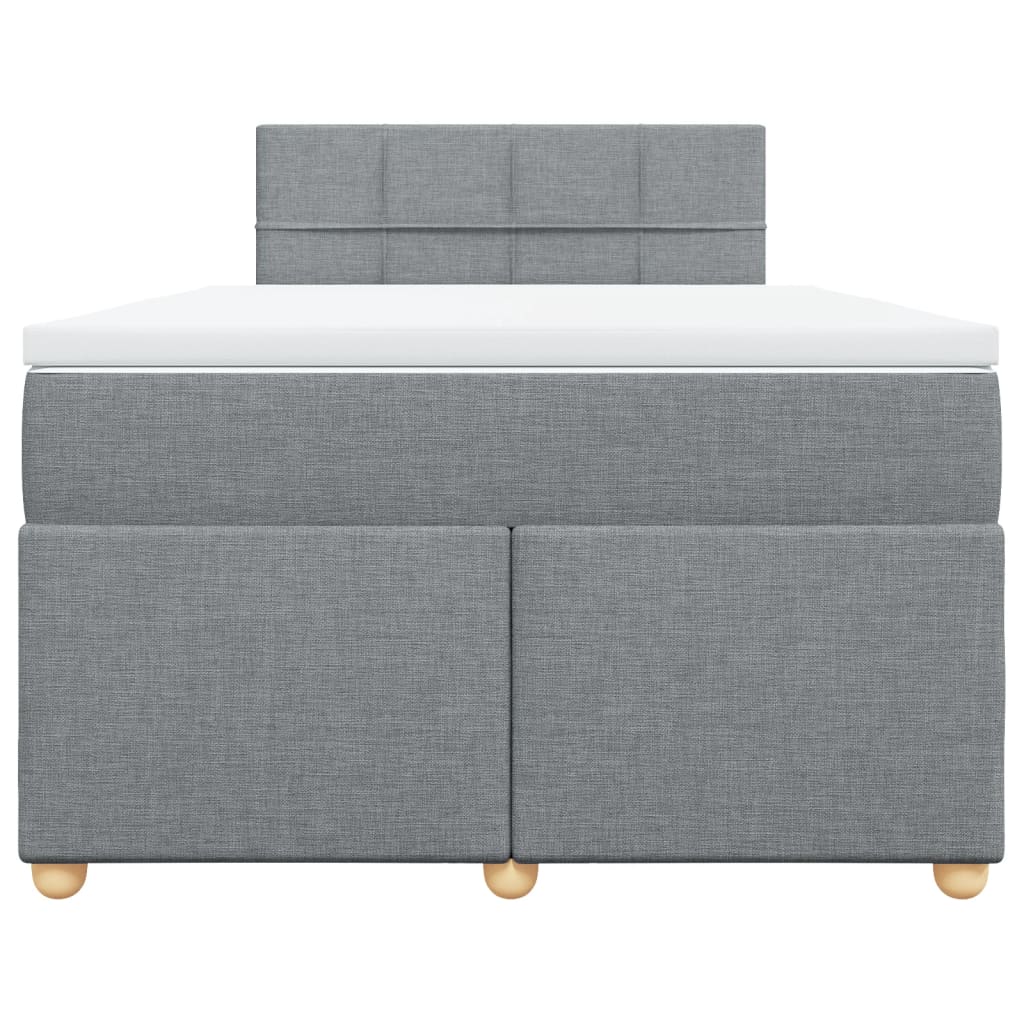 Cama boxspring com colchão 120x190 cm tecido cinzento-claro