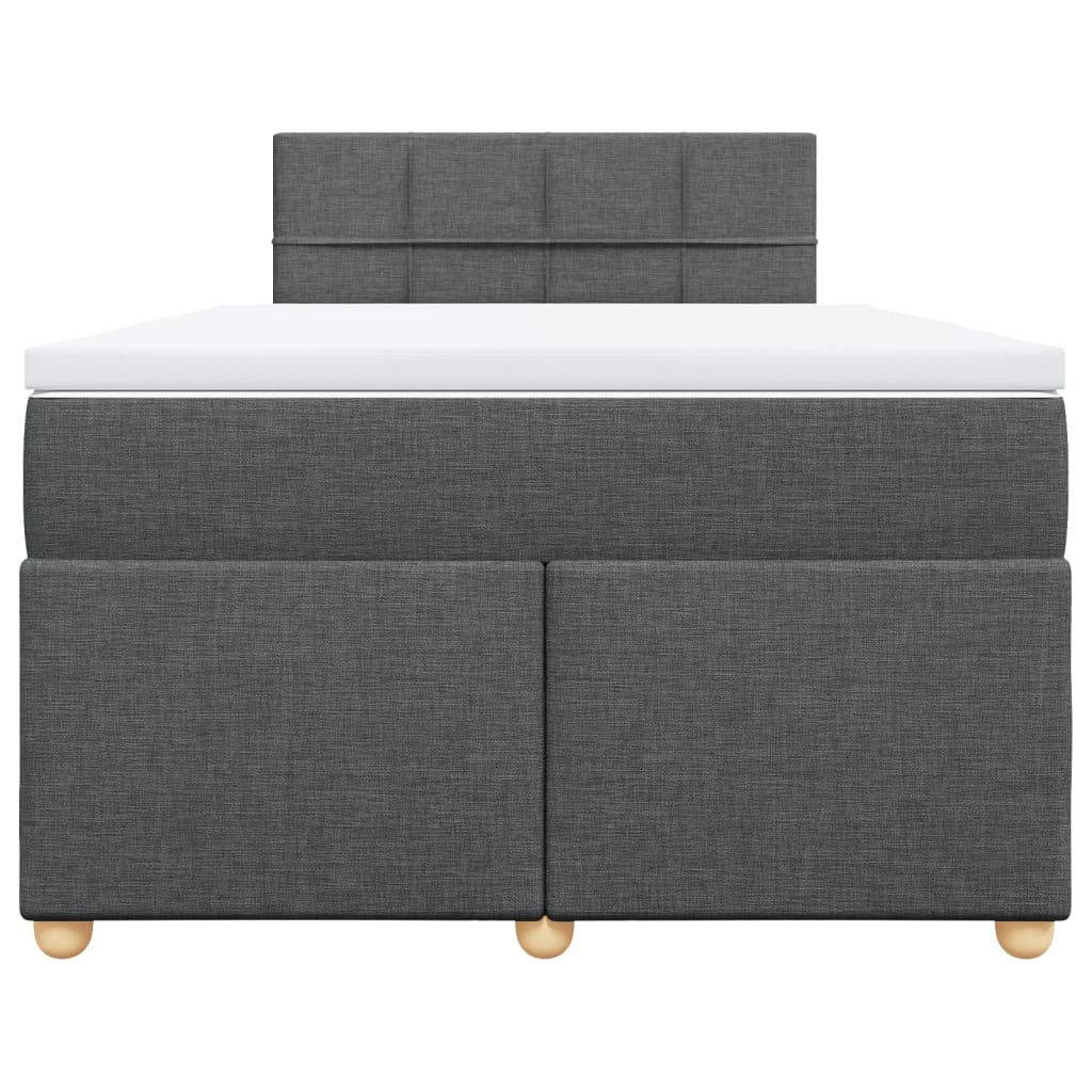 Cama boxspring com colchão 120x190 cm tecido cinzento-escuro