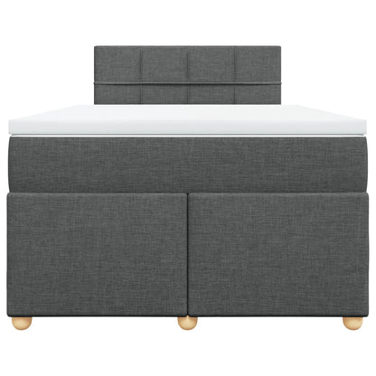 Cama boxspring com colchão 120x190 cm tecido cinzento-escuro