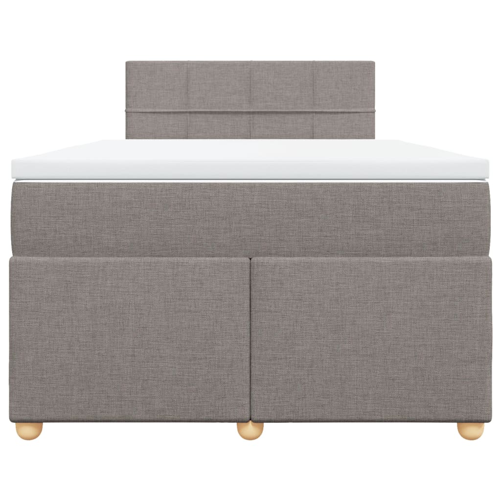 Cama boxspring c/ colchão 120x190cm tecido castanho-acinzentado