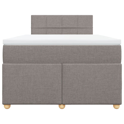 Cama boxspring c/ colchão 120x190cm tecido castanho-acinzentado