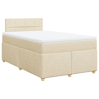 Cama boxspring com colchão 120x190 cm tecido cor creme