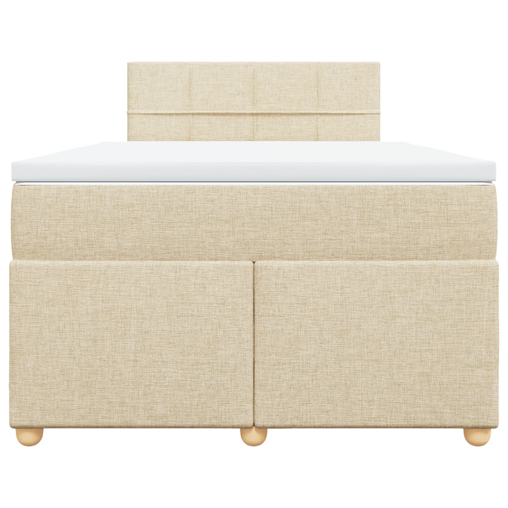 Cama boxspring com colchão 120x190 cm tecido cor creme