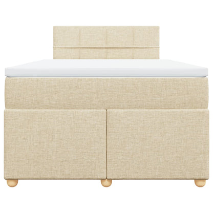 Cama boxspring com colchão 120x190 cm tecido cor creme