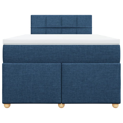 Cama boxspring com colchão 120x190 cm tecido azul