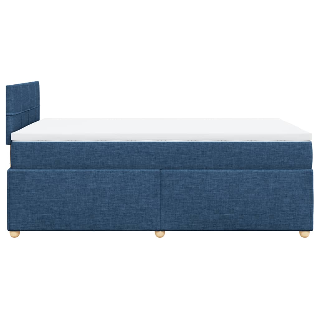 Cama boxspring com colchão 120x190 cm tecido azul