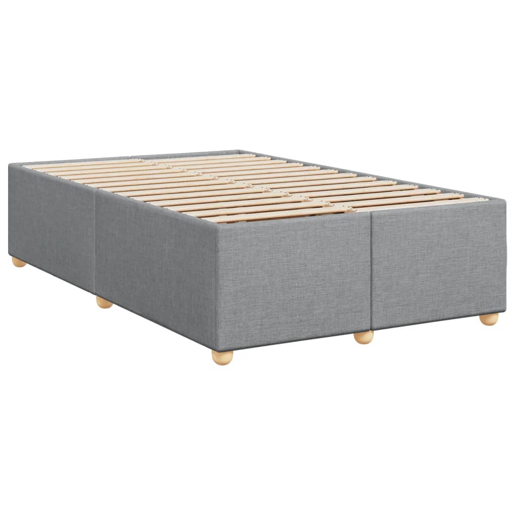 Cama boxspring com colchão 120x190 cm tecido cinzento-claro