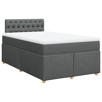 Cama boxspring com colchão 120x190 cm tecido cinzento-escuro