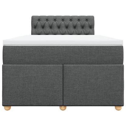 Cama boxspring com colchão 120x190 cm tecido cinzento-escuro