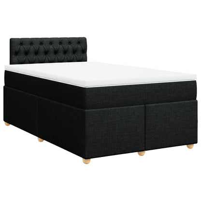 Cama boxspring com colchão 120x190 cm tecido preto