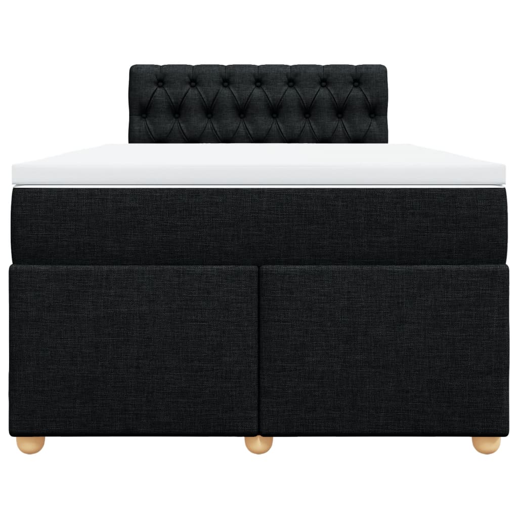 Cama boxspring com colchão 120x190 cm tecido preto