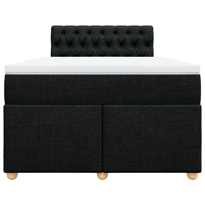 Cama boxspring com colchão 120x190 cm tecido preto