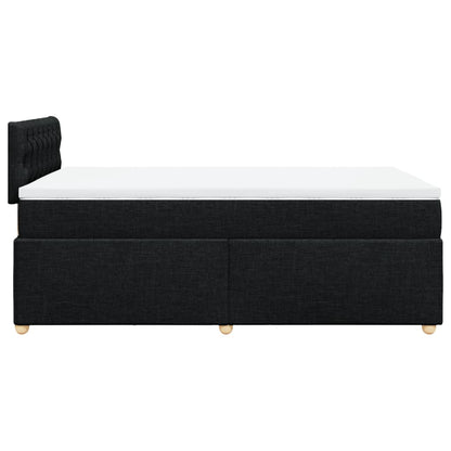 Cama boxspring com colchão 120x190 cm tecido preto