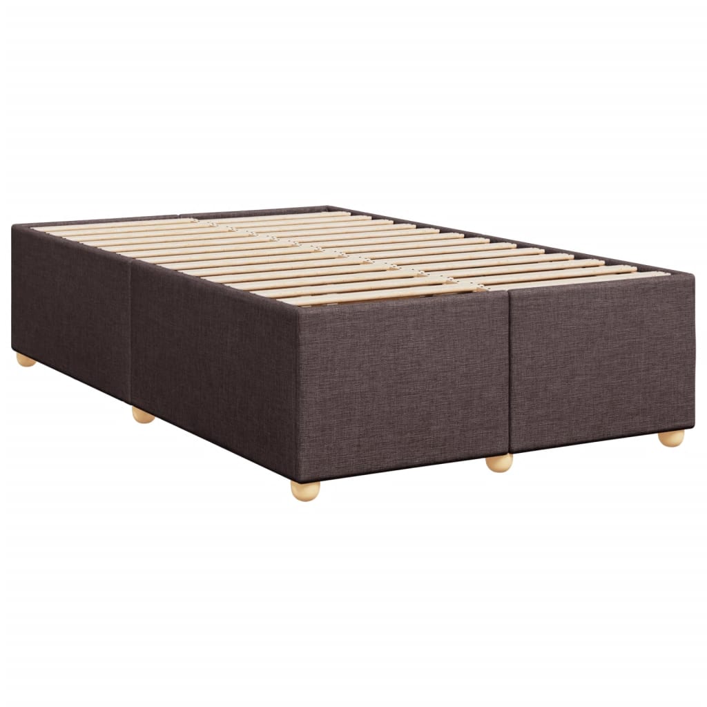 Cama boxspring com colchão 120x190 cm tecido castanho-escuro