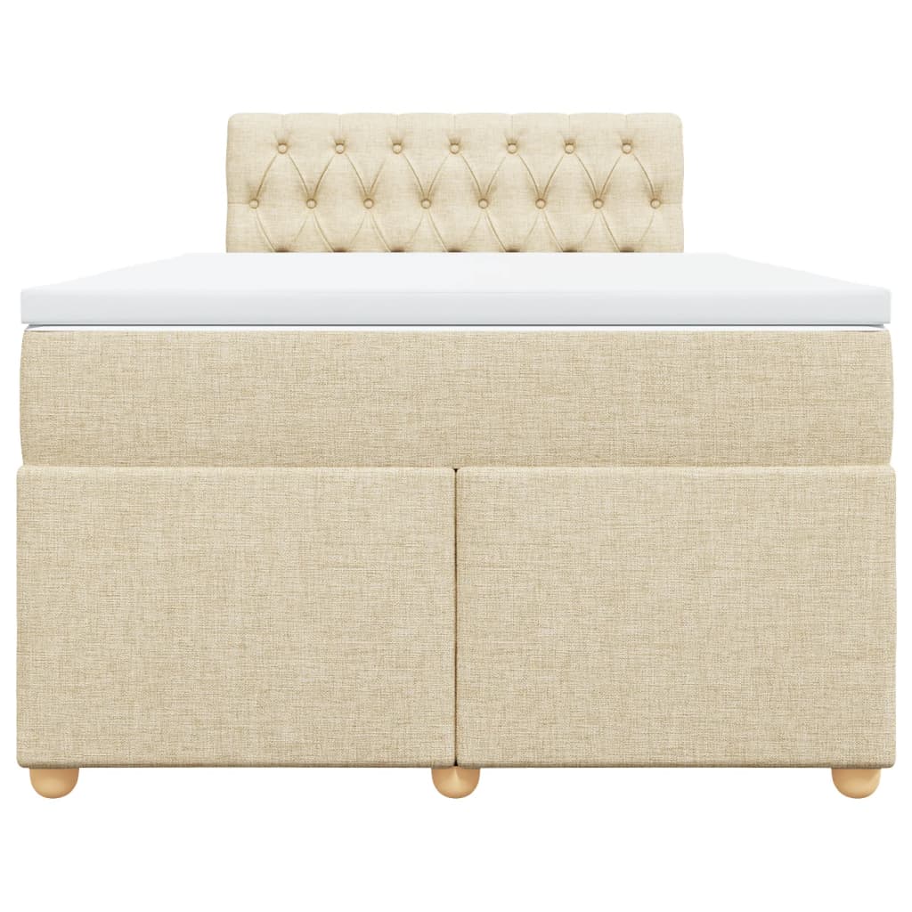 Cama boxspring com colchão 120x190 cm tecido cor creme