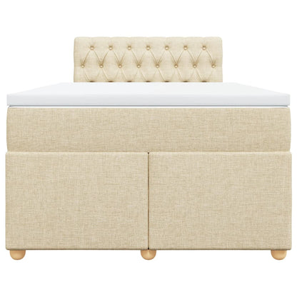 Cama boxspring com colchão 120x190 cm tecido cor creme