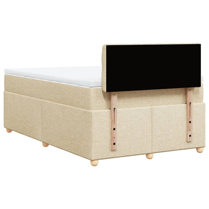 Cama boxspring com colchão 120x190 cm tecido cor creme