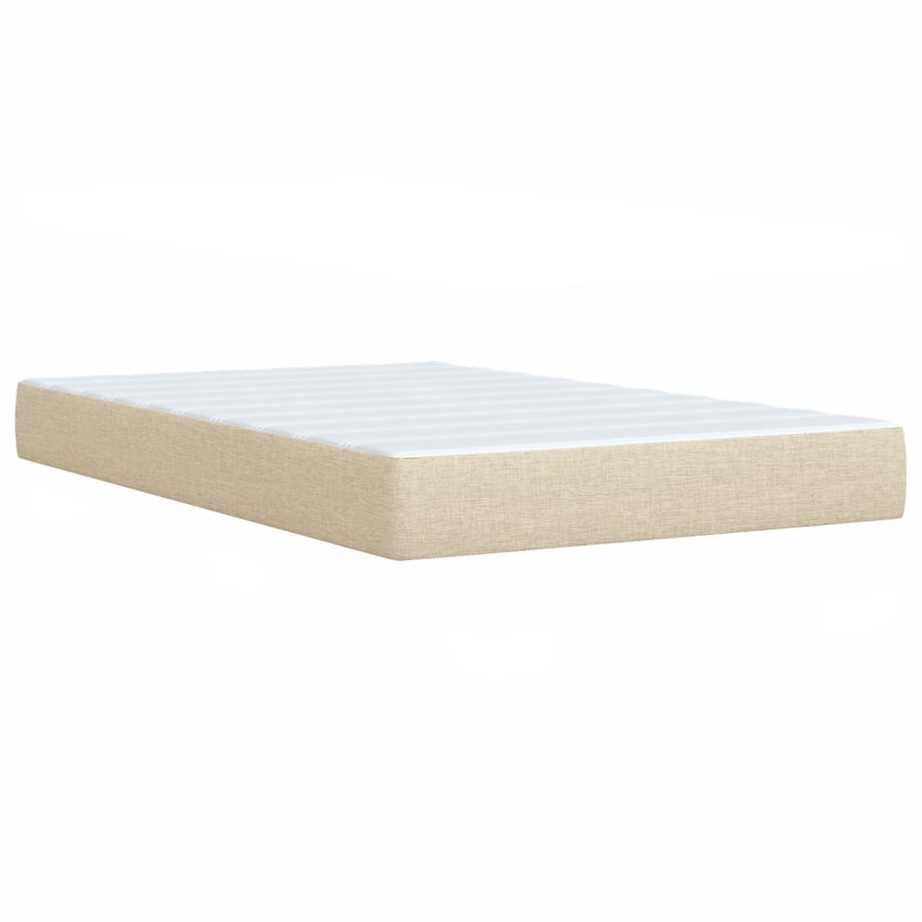 Cama boxspring com colchão 120x190 cm tecido cor creme