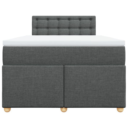 Cama boxspring com colchão 120x190 cm tecido cinzento-escuro