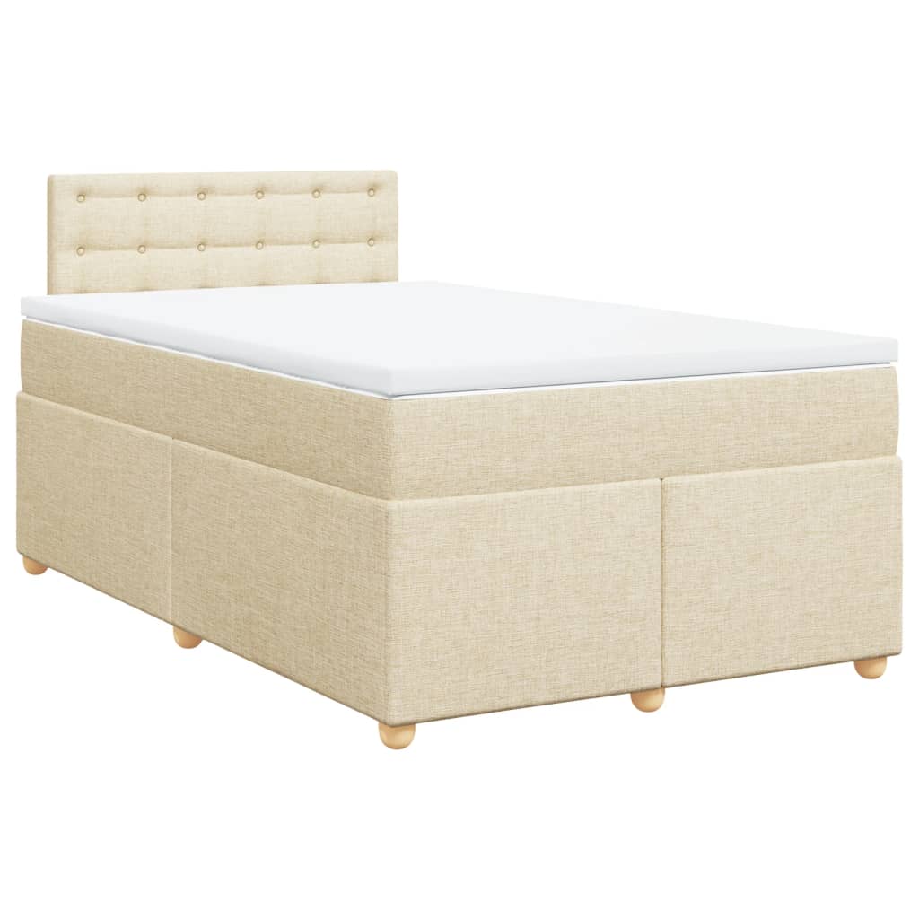 Cama boxspring com colchão 120x190 cm tecido cor creme